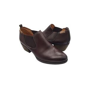 Pikolinos Baqueria Ankle Boots EU 38 US 7.5-8 Brown Leather High Heel Slip On